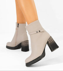 Leopard Printed Heel Boots
