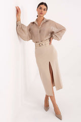 Rue Paris Front Split Midi Length Skirt