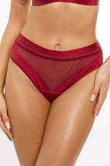 Axami Burgundy Red Microfiber Mesh Panties