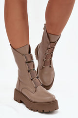 Leather Platform Boots