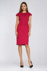 Elegant Fitted Pencil Dress with Cap Sleeves