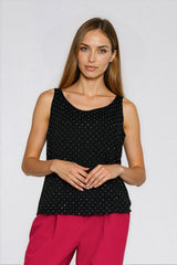 Sleeveless Silver Sequined Blouse