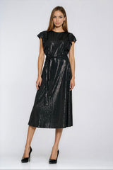 Sequined Flared Bottom Evening Dress