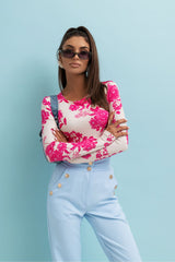 The Shira Viscose-Blend Flower Patterned Blouse