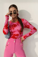 The Shira Viscose-Blend Flower Patterned Blouse