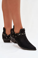 Slip On Eco Suede Low Heel Ankle Boots