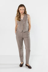 Pleated Front Tapered Cut Trousers
