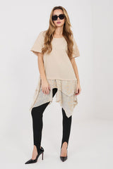 Boho Cotton Blouse with Embroidered Flounce