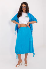 Cotton Skirt with Drawstring Bottom