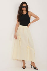 Lyocell Blend Maxi Skirt with Linen Detail