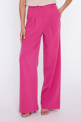Women's High-Waisted Pleated Wide-Leg Trousers