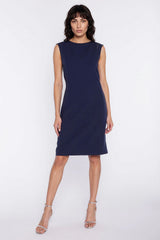 Boat Neck Knee-Length Dress