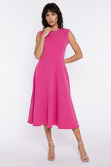 Elegant Waist-Defined Knee-Length Dress