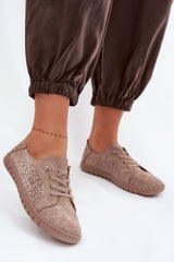 Women's Suede Loafers with Elastic Lace Detail
