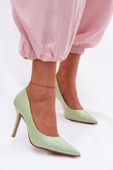 Lacquered Eco Leather Pointed-Toe Pump