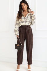 High-Waist Tapered Fit Trousers