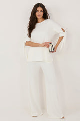 Soft Viscose Blouse and Wide-Leg Trousers Set