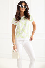 Geometric Short Sleeve Top