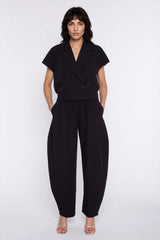 Mid Rise Barrel Leg Trousers
