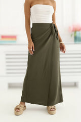 Women's Wide Leg Trousers with Skirt Panel Detail