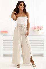 Comfortable Wide-Leg Trousers with Split Hems