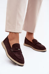 Elegant Suede Loafers with Natural Leather Footbed