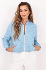 Women's Quilted Jacket with Stand-Up Collar