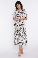 Elegant Rayon Blend Patterned Dress