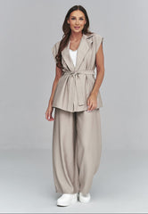 Elegant Waistcoat Wide-Leg Trousers Set