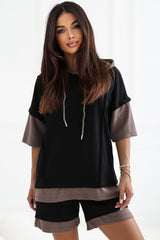 Women's Viscose Tracksuit Set with Hoodie and Shorts