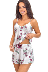 Julia Floral Satin Pajama Short Set