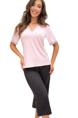 Pati Polka Dot Pajamas in Powder Pink