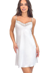 Julia Satin Nightshirt with Lace