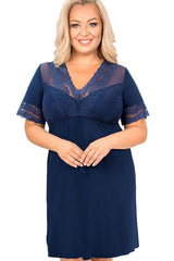 Plus Size Nightgown – Viscose Lace Sleep Shirt