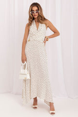 Polka Dot Sweetheart Maxi Dress – Rayon Silk Blend