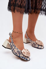 Braided Heel Sandals with Decorative Buckle