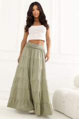Boho Tiered Maxi Skirt with Ruffled Hem