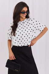 Polka Dot Half Sleeve Blouse