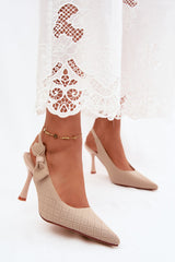 Pointed Toe Bow Heel Sandals
