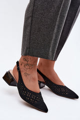Suede Flat Sandals with Zircon Details
