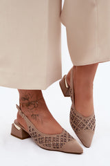 Suede Flat Sandals with Zircon Details