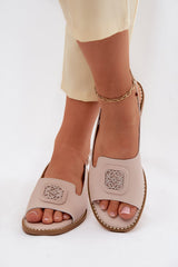 S. Barski Women's Leather Sandals with Adjustable Buckle Strap