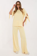 3/4 Tie Sleeves Blouse & Pants Set