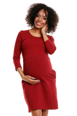 PeeKaBoo 100% Cotton Knitted Dress with Hidden Panel for Discreet Breastfeeding