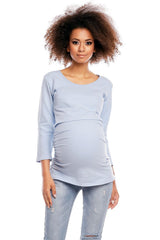 PeeKaBoo 3/4 Sleeve Tunic Top with Raised Layer for Breastfeeding