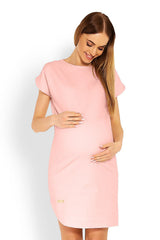 PeeKaBoo Cotton Knee-Length Short Sleeve Asymmetrical Dress