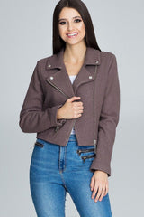 Wool Blend Short Waist Jacket