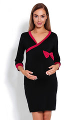 PeeKaBoo Contrast Bow Envelope Neckline Nightshirt