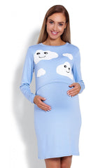 PeeKaBoo Long Sleeve Cloud Motif Nightshirt