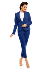 Pointed Collar One Button Blazer